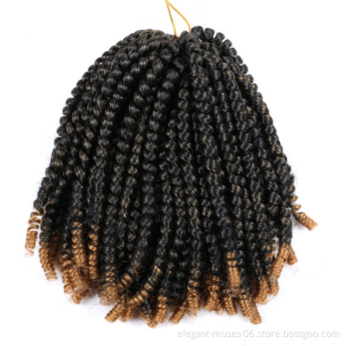 Wholesale Synthetic Spring Curl Crochet Braids 8 Inch Nubian Hair Products Kenya 12 Inches Spring Twist Braiding Hair